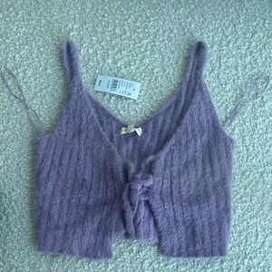 PacSun Purple Fuzzy Top XS